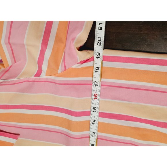 Foxcroft Wrinkle Free Button Down blouse size 14 vertical‎ stripes Pink - Picture 8 of 8